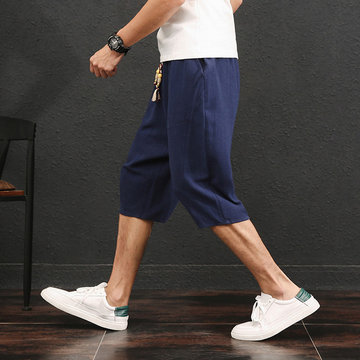 

Shorts Men's Quarter Thin Section Sports Pants Men's Breathable Harem Pants Cropped Trousers Men's Loose Large Size 7 Points Pants