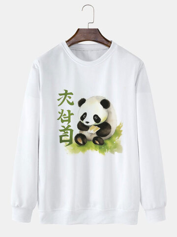 Cute Panda Print Sweatshirts