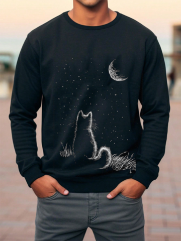 Chat Lune Étoilé Sky Sweatshirts