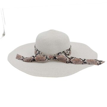 Foldable Ribbon Sunscreen Bucket Straw Hat