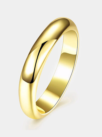 Simple Women Ring Luxury Gold Bright Ring
