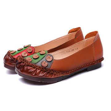 

Splicing Leather Comfy Soft Lazy Loafers