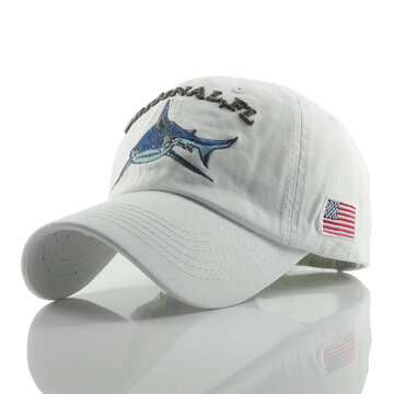 Baseball Cap Retro Sun Hat Shark Embroidery Hats