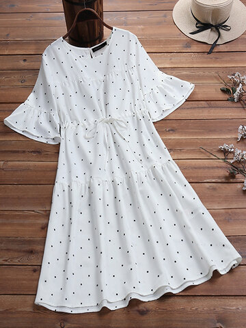 Polka Dot Print Casual Dress