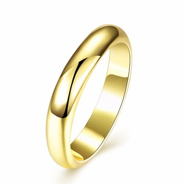 Simple Women Ring Luxury Gold Bright Ring