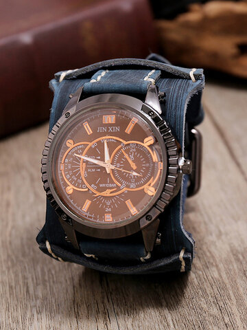 5 Colors Genuine Leather Strap Quartz Watch