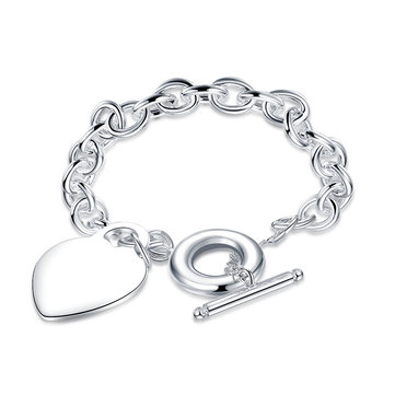 YUEYIN süßes Armband-Herz-Verschluss Silber überzogenes Frauen-Armband
