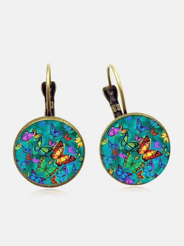 Colorful Butterfly Pattern Print Earrings