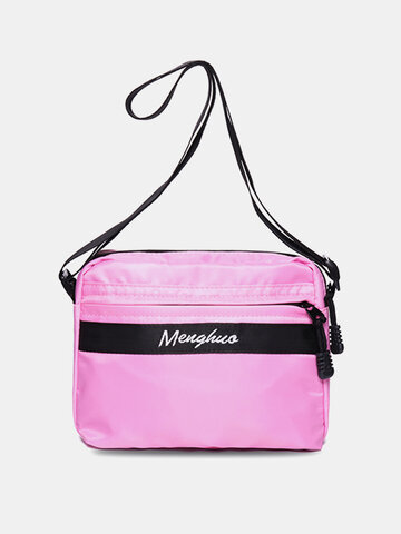 Women Nylon Light Candy Color Small Crossbody Bag 