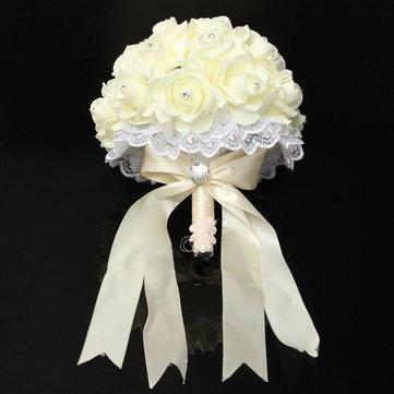 DIY 50 Красочные пены розы искусственный цветок свадьбы невесты букет партии украшения