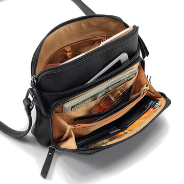 MANDY Women Multi-pockets Casual PU Leather Crossbody Bag