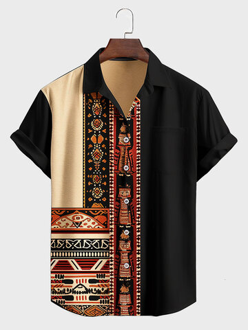 Ethnic Totem Patchwork Shirts