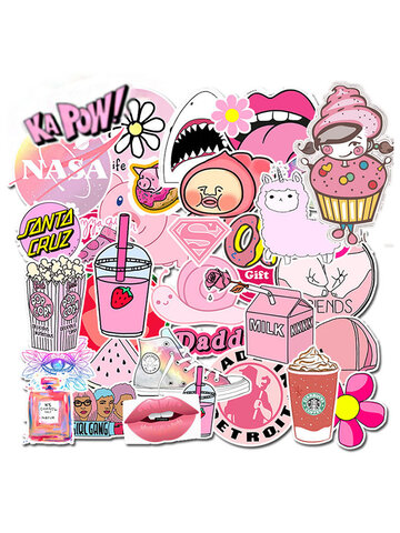 50Pcs Pink Stickers 