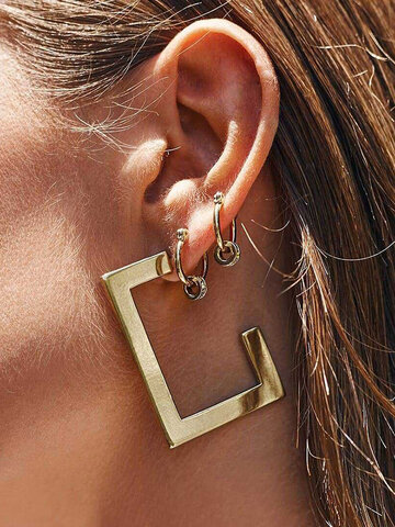 Exaggerated Metal Earrings 