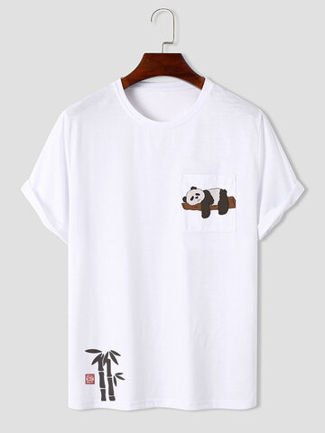Bamboo Panda Print T-Shirts