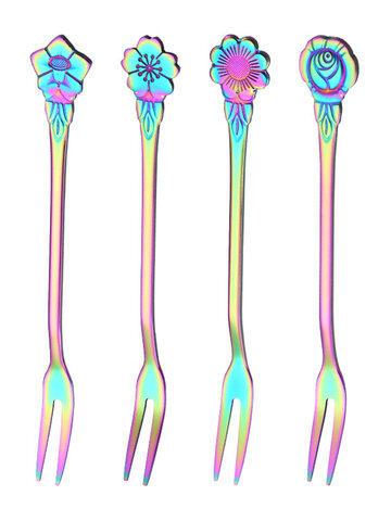 Colorful Flower Stainless Steel Fork 