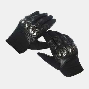 Men Leather Wear-resistant Non-slip Tactical Military Training Anti-cut Full Finger Gloves