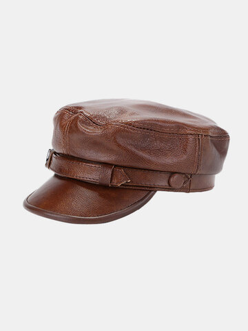 Leather Warm Flat Hat