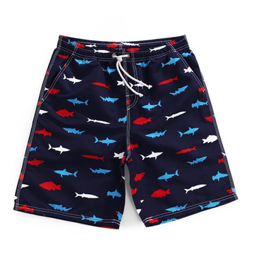 

Cool Mens Summer Blue Sharks Printing Quick Dry Swimming Surfing Beach Shorts