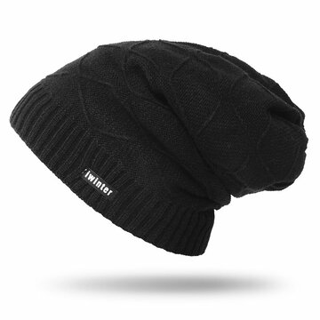 Winter Knitted Thicker Plush Beanie Hats