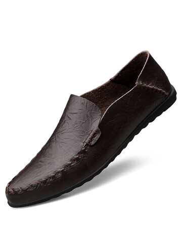 Men Slip-on Casual Driving Leather Shoes