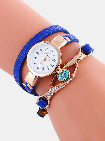 Cuarzo ajustable de cristal azul Watch