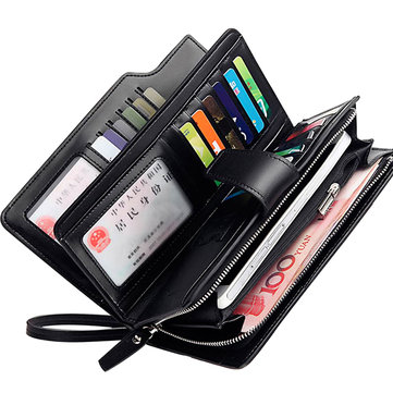 Business Pu Clutch Bag 21 بطاقة Holders Coin Bag هاتف Bag For Men