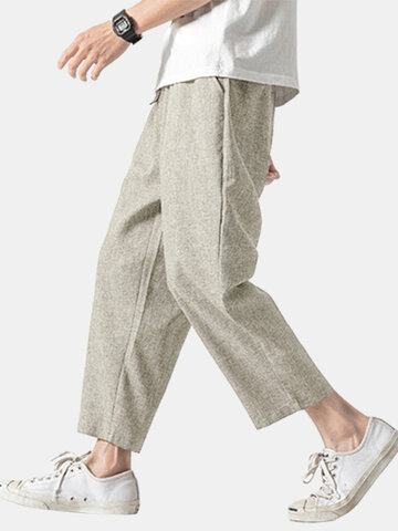 Cotton Linen Ankle-Length Pants