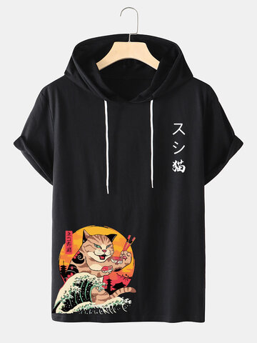 Sushi Cat Graphic Japanese T-Shirts