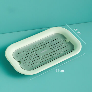 Double-Layer Drain Tray Washing Fruit Tray Household Living Room Fruit Storage Basket Snack Tray