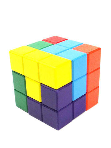 Puzzle Brain Teaser IQ Mind Wood Tetris Cube