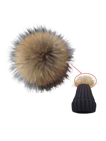 Faux Fur Pom bobble With Press Stud Handmade Pompom For Hat Cap