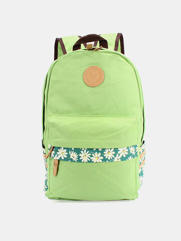 National Women Floral Print Canvas Backpack