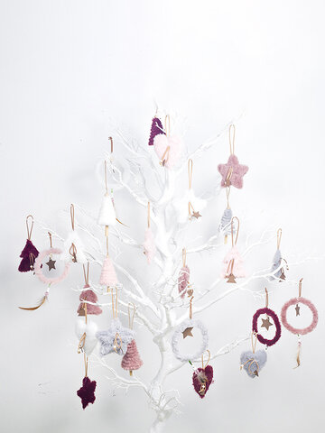5Pcs INS Style Christmas Plush Decoration Pendant 