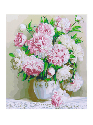 40*50cm Beauty Peony Flowers DIY Paint By Number Kit Digital Canvas Painting Home Decor