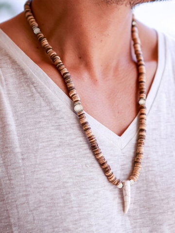 Coconut Shell Horn Necklace