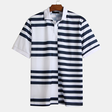 

Mens Hit Color Striped Casual Glof Shirts