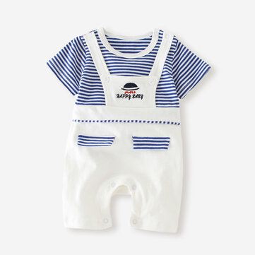 Baby Striped Print Rompers For 3-18M