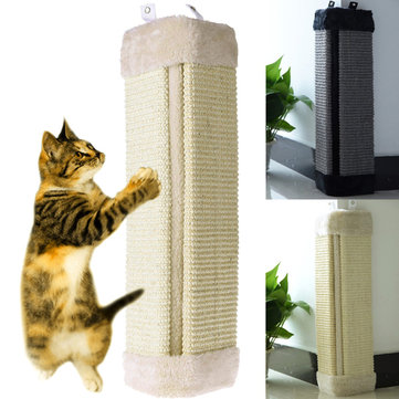 

19" Cat Wall Corner Scratching Board Mat Post Tree Sisal Pet Kitten Play Claws Care Interactive, White silver grey