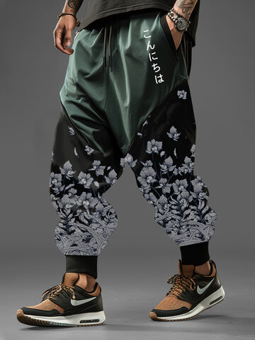 Cherry Blossom Contrast Patchwork Pants