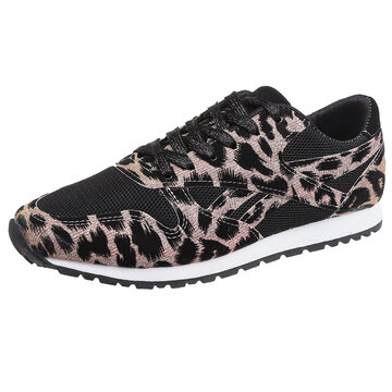 Comfy Breathable Casual Leopard Sneakers