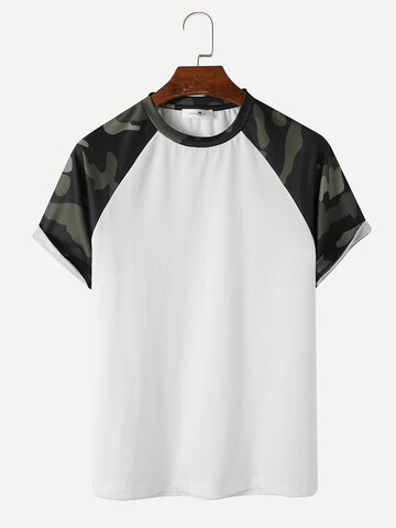 Camo Raglan Sleeve T-Shirts