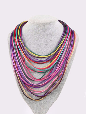 Multilayer Colorful Statement Necklace