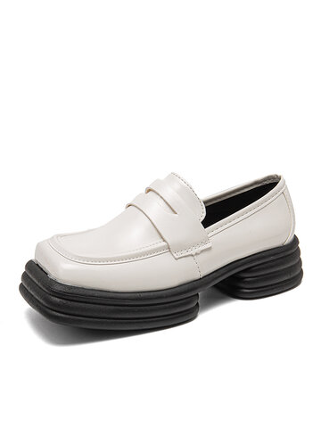 Square Toe Loafer Adrette Plateauschuhe