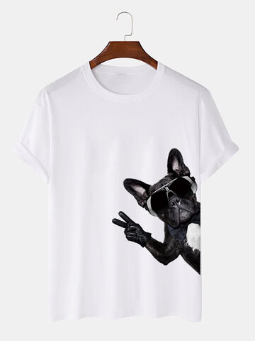 100% Cotton Dog Print T-Shirt