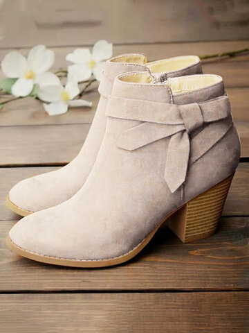 Knotted Side-zip High Heel Boots