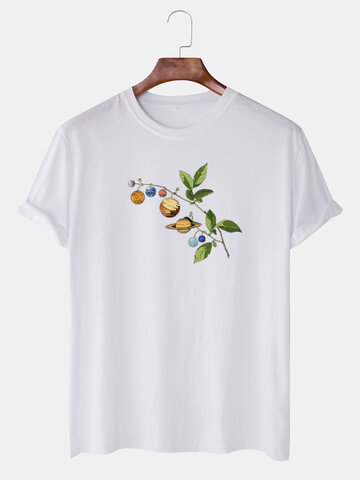 Funny Planet Print Cotton T-Shirts