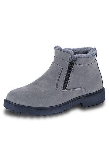Men Comfy Leather Warm Ankle Boots