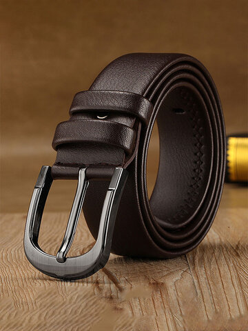 JASSY 120cm Men's PU Faux Leather Pin Buckle Belt