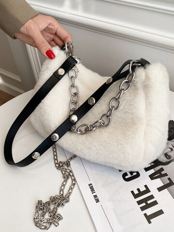 Plush Chains Handbag Shoulder Bag Crossbody Bag